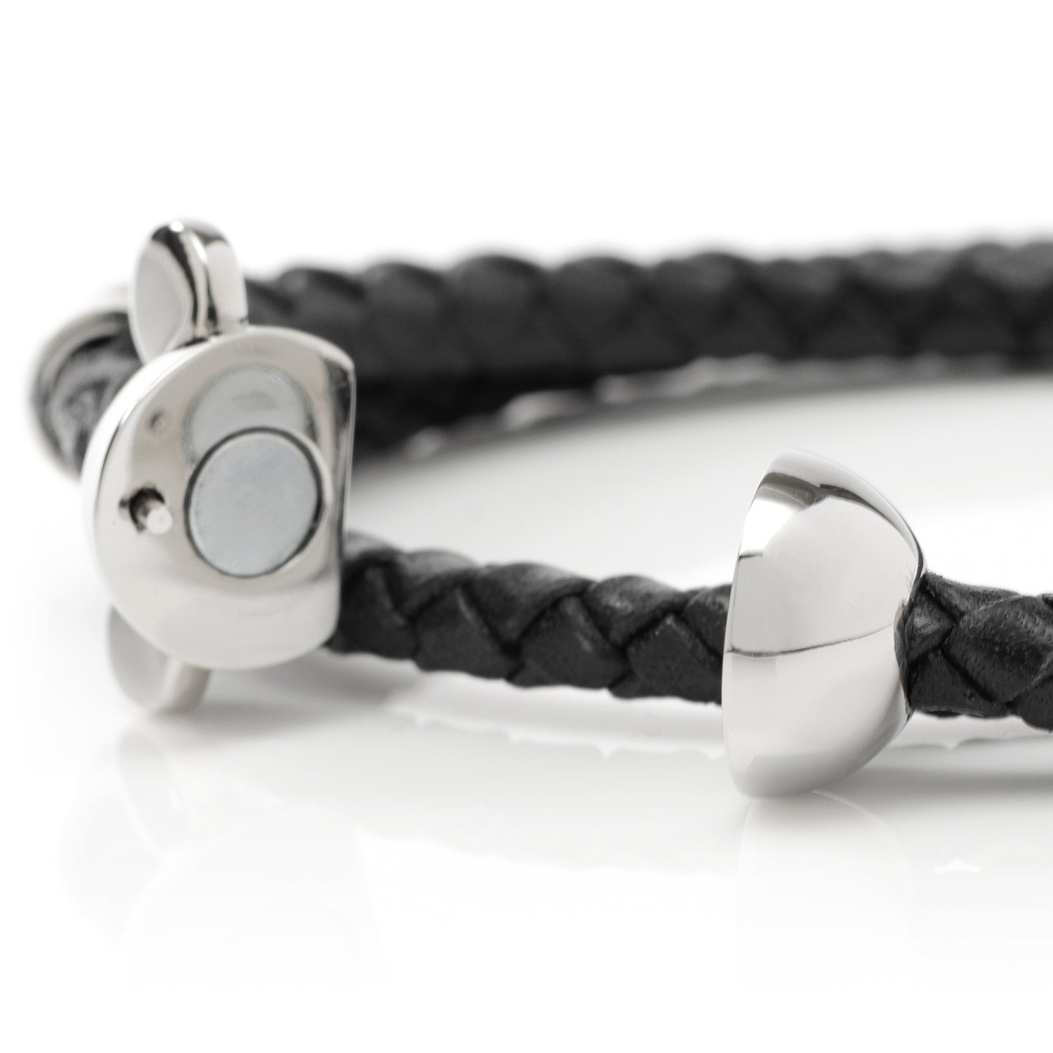 Disney Mickey Silhouette Black Double Wrapped Leather Bracelet by Cufflinks.com