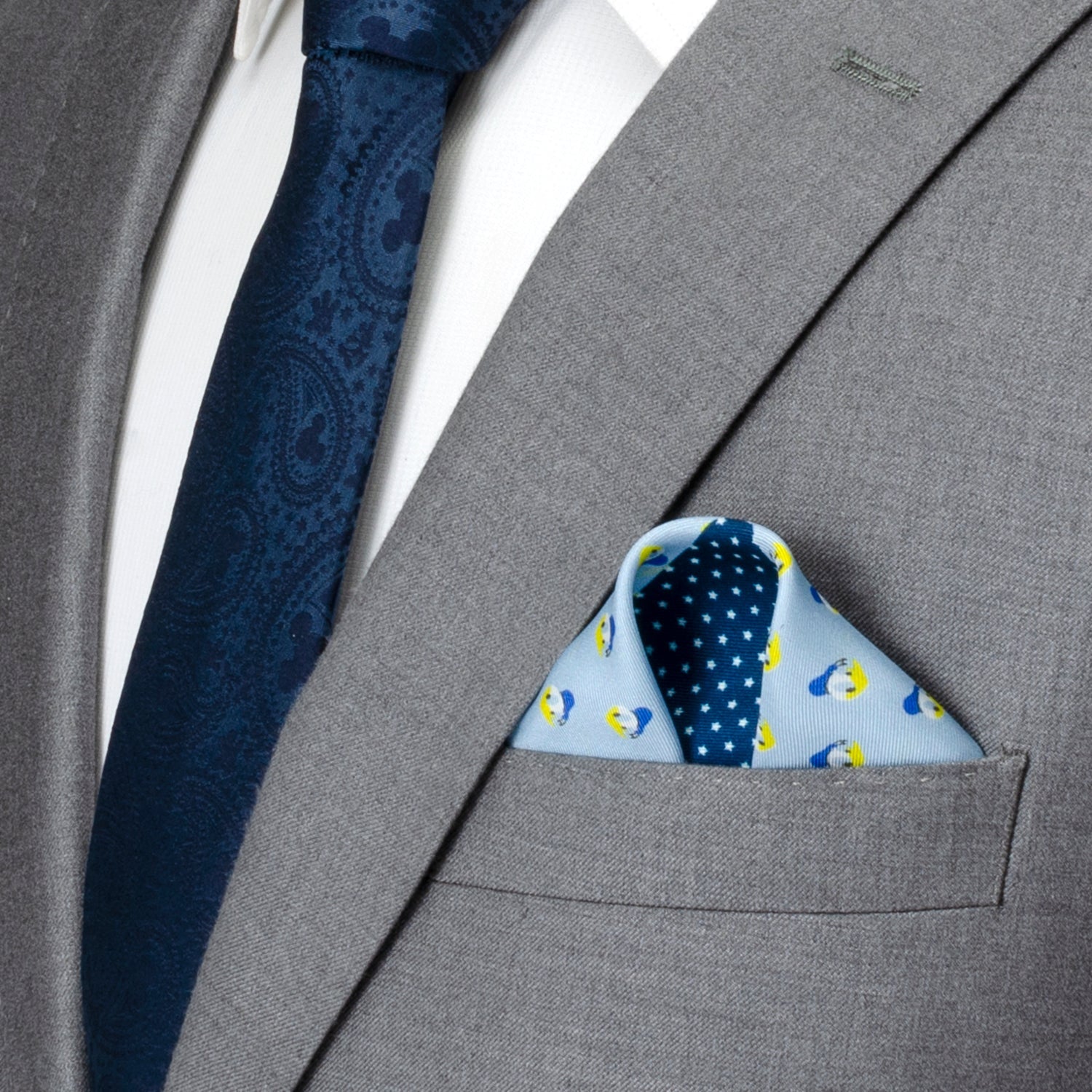 Disney Donald Duck Blue Pocket Square by Cufflinks.com