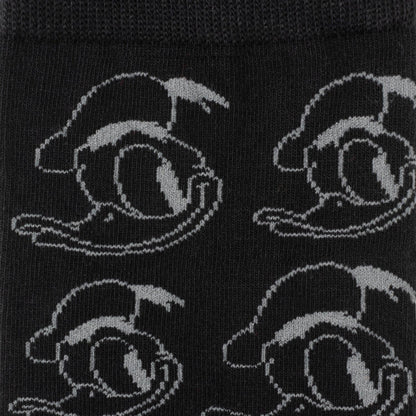 Disney Donald Duck Patterned Black Socks and Mickey Mouse Blue Lapel Pin Gift Set by Cufflinks.com