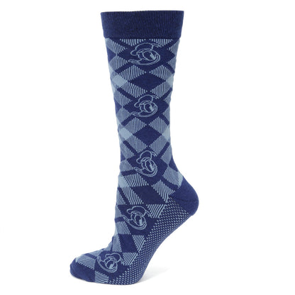 Disney Donald Duck Plaid Socks and Mickey Mouse Blue Lapel Pin Gift Set by Cufflinks.com