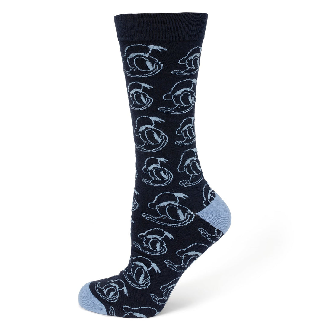 Disney Donald Duck Patterned Blue Socks and Mickey Mouse Blue Lapel Pin Gift Set by Cufflinks.com