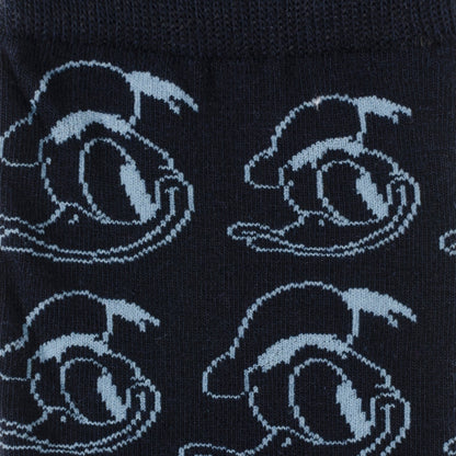 Disney Donald Duck Patterned Blue Socks and Mickey Mouse Blue Lapel Pin Gift Set by Cufflinks.com