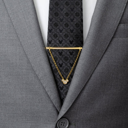 Disney Mickey Mouse Gold Crystal Chain Tie Bar by Cufflinks.com