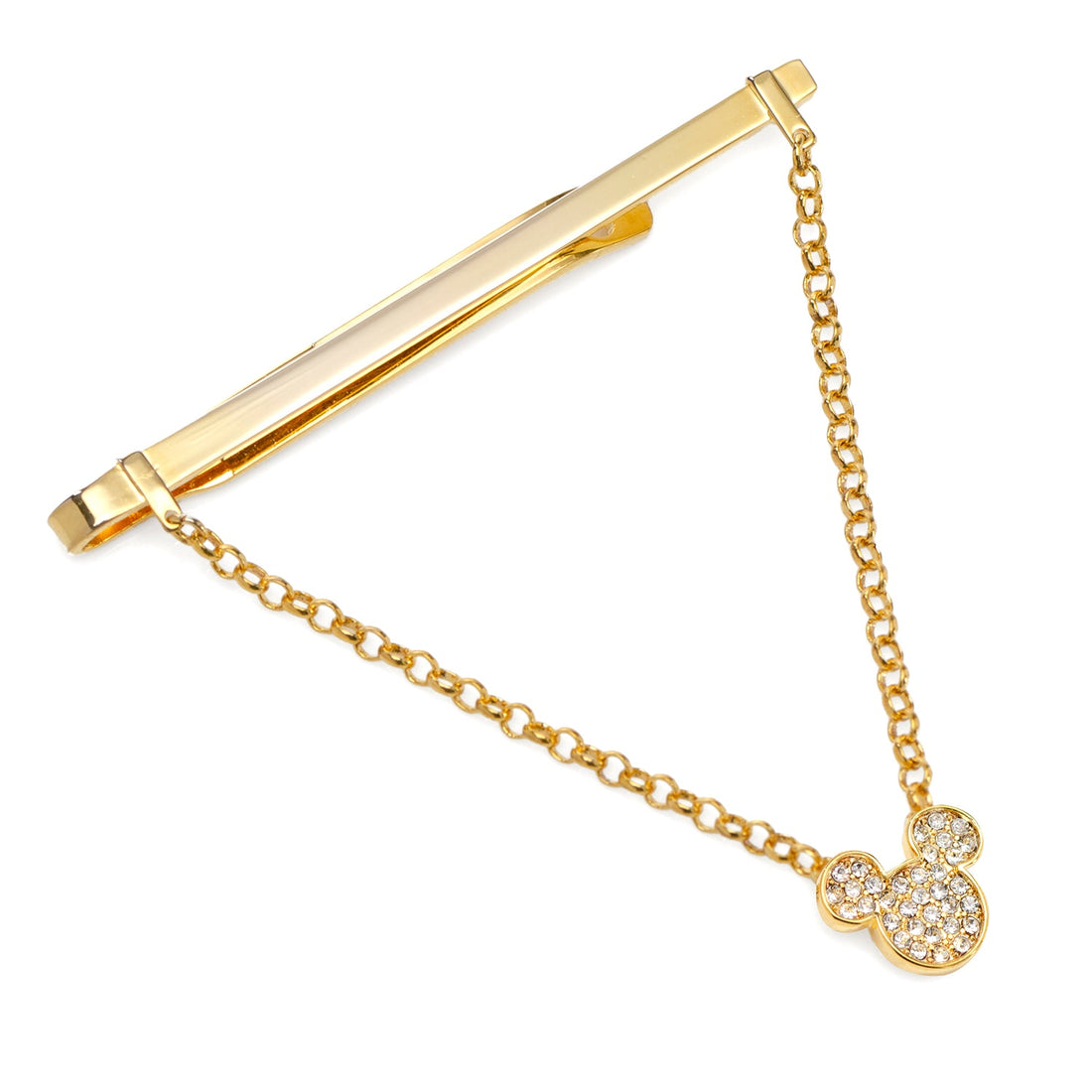 Disney Mickey Mouse Gold Crystal Chain Tie Bar by Cufflinks.com