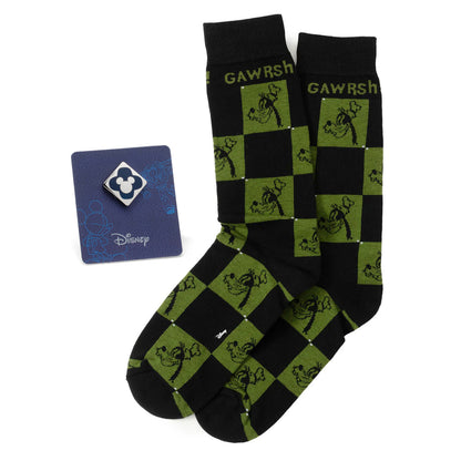 Disney Goofy Check Socks and Mickey Mouse Blue Lapel Pin Gift Set by Cufflinks.com