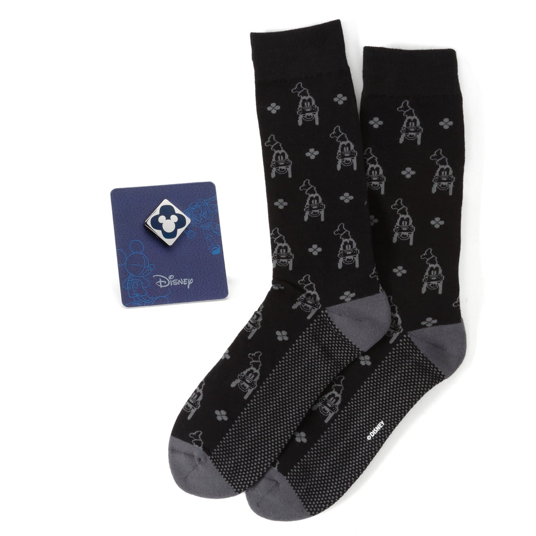 Disney Goofy Socks &amp; Mickey Mouse Blue Lapel Pin Gift Set by Cufflinks.com