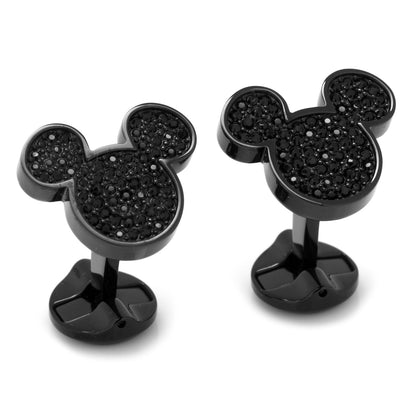 Disney Mickey Mouse Stainless Steel Black Pave Crystal Cufflinks by Cufflinks.com