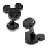 Disney Mickey Mouse Stainless Steel Black Pave Crystal Cufflinks by Cufflinks.com