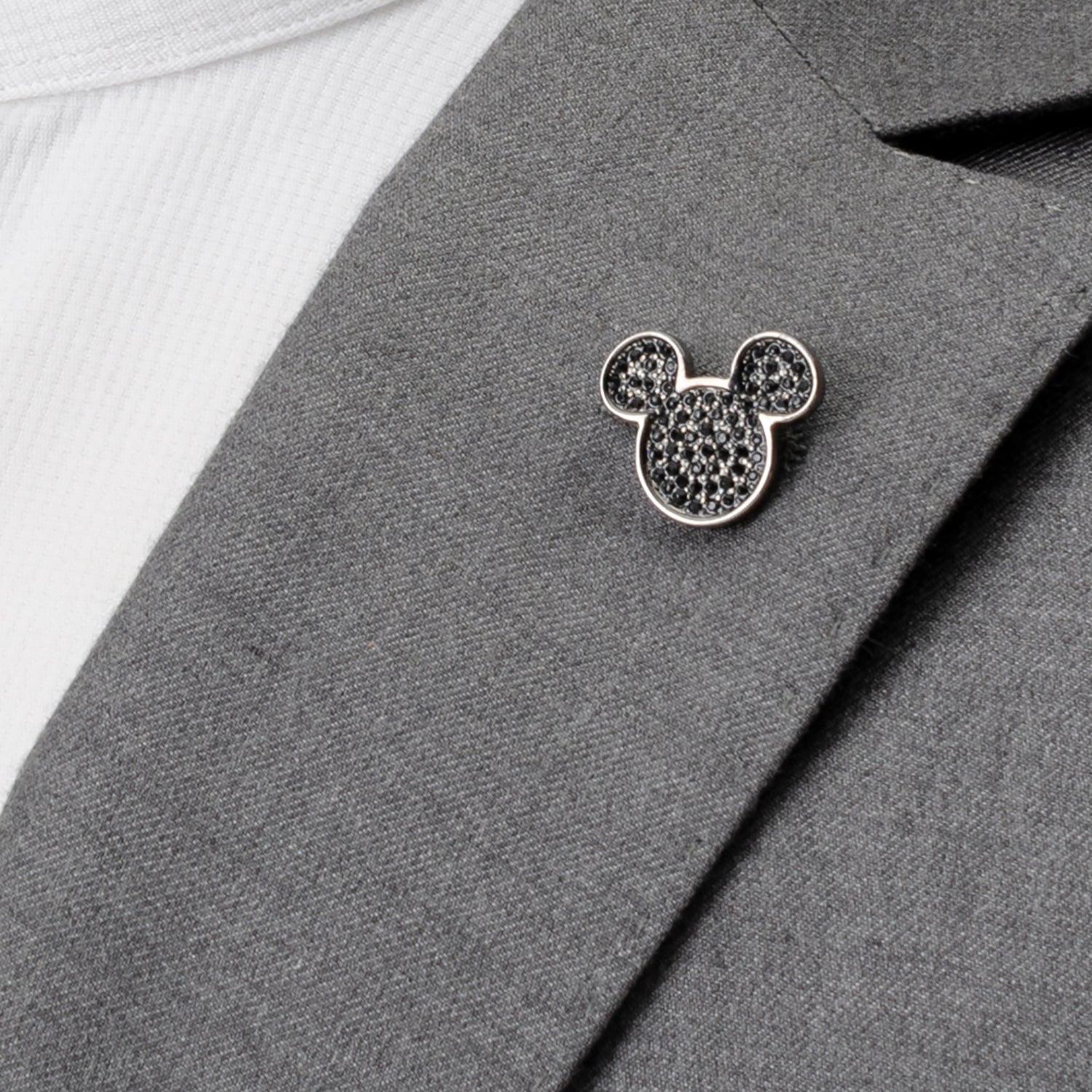 Disney Mickey Mouse Black Pave Crystal Lapel Pin by Cufflinks.com