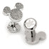 Disney Mickey Mouse Stainless Steel White Pave Crystal Cufflinks by Cufflinks.com