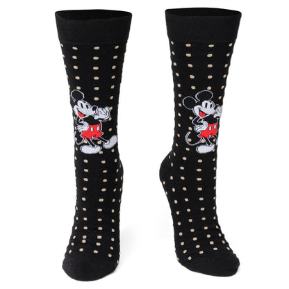 Disney Mickey Mouse Dot Socks and Blue Lapel Pin Gift Set