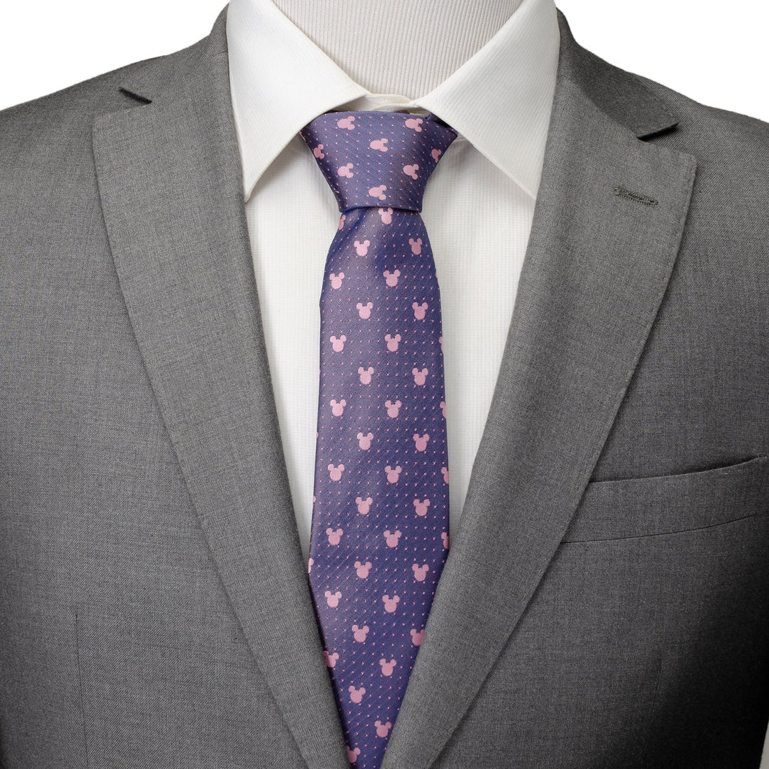 Disney Mickey Mouse Purple and Pink Dot Silhouette Tie by Cufflinks.com