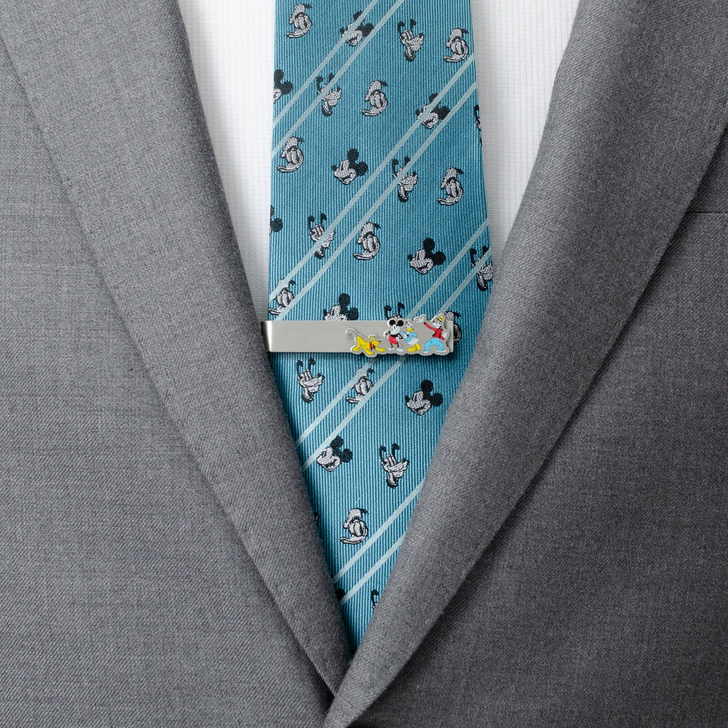 Disney Mickey and Friends Printed Silver Tie Bar by Cufflinks.com