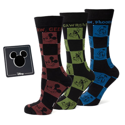 Disney Mickey and Friends Checkered Black Gift Set 