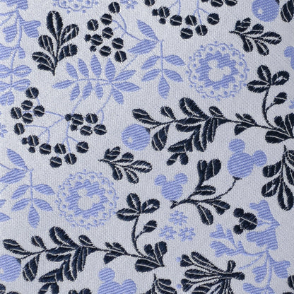 Disney Mickey Mouse Floral Silhouette Blue and White Tie by Cufflinks.com