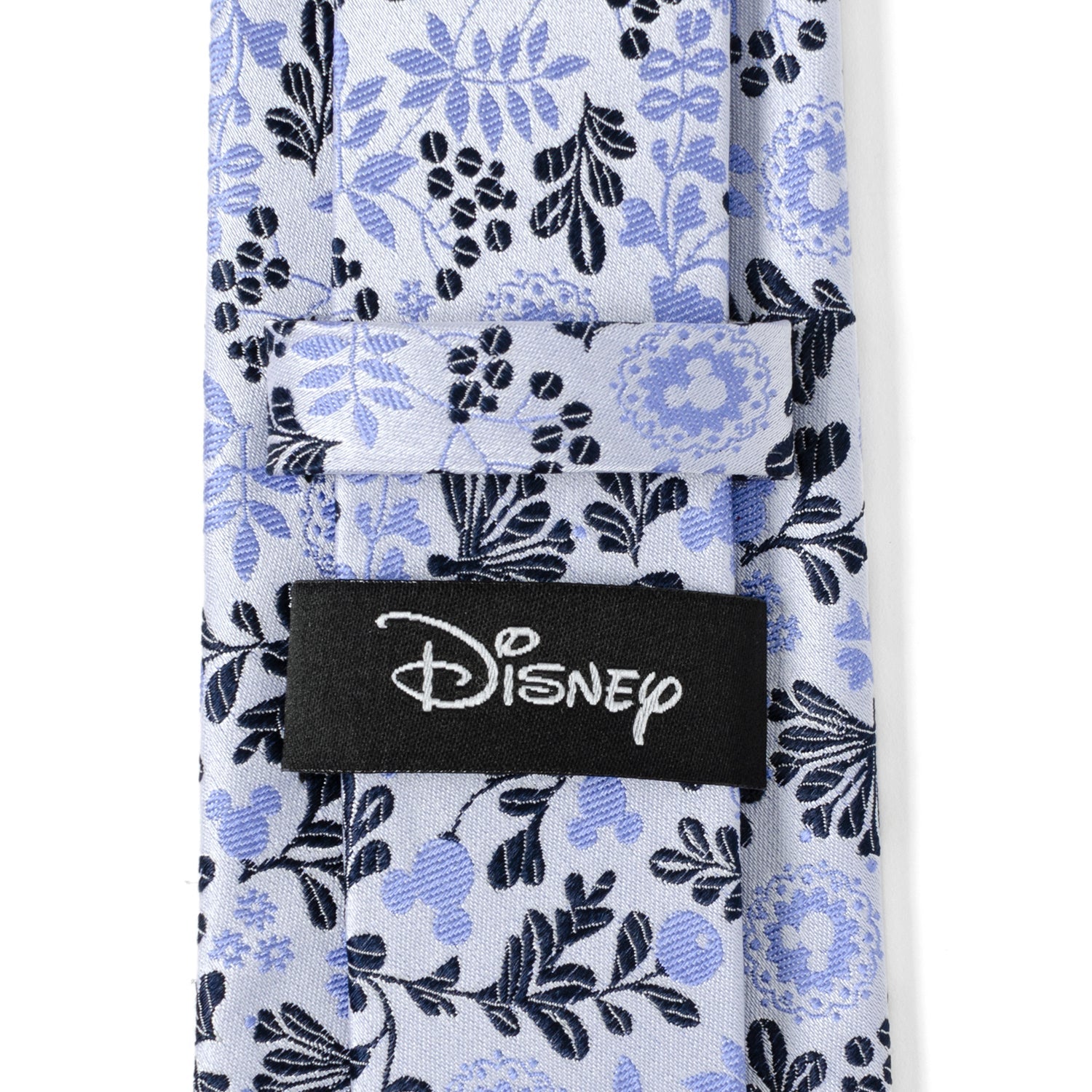Disney Mickey Mouse Floral Silhouette Blue and White Tie by Cufflinks.com