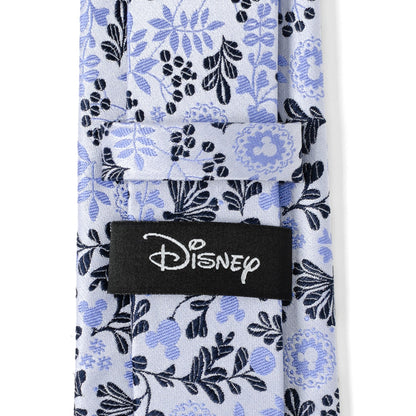 Disney Mickey Mouse Floral Silhouette Blue and White Tie by Cufflinks.com