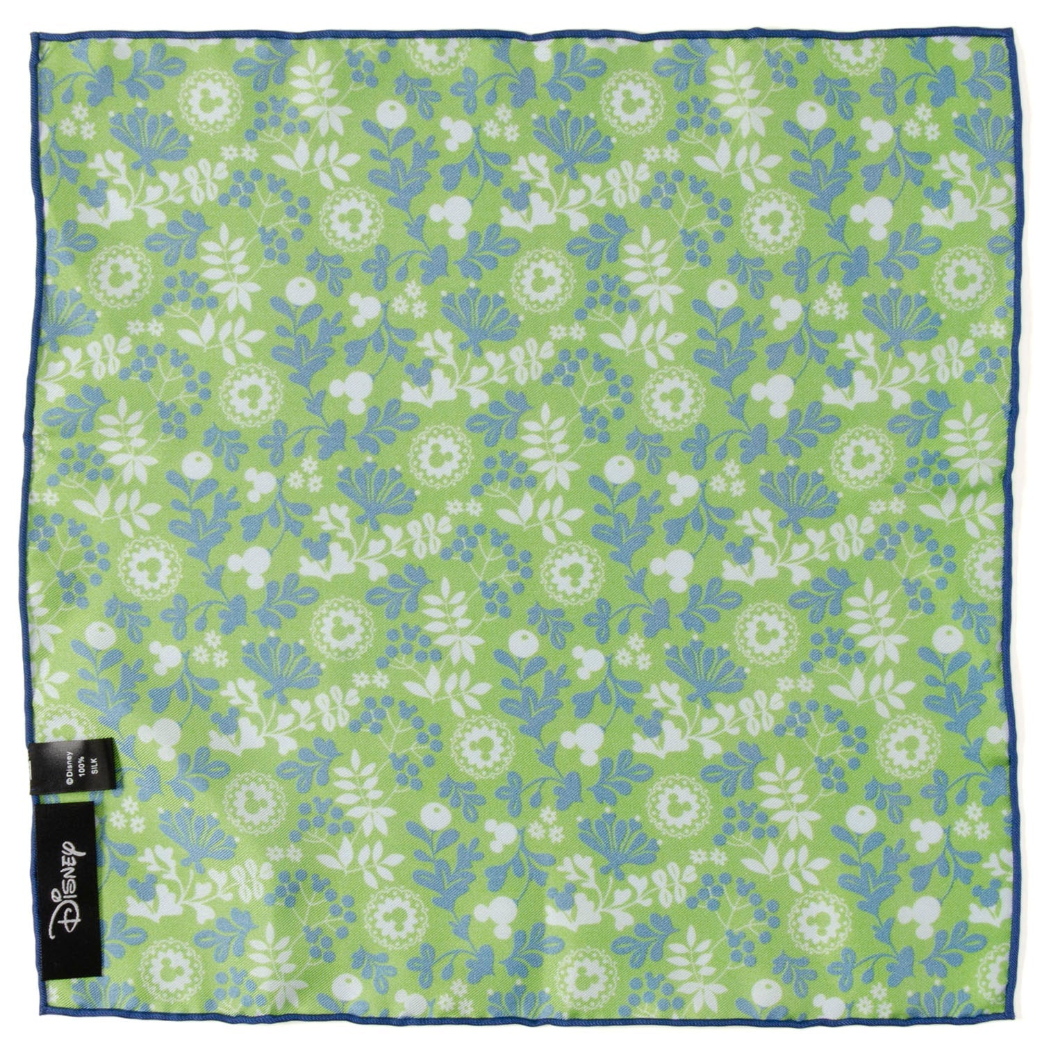Disney Mickey Mouse Floral Green Pocket Square by Cufflinks.com