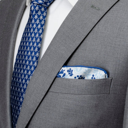 Disney Mickey Mouse Floral White Pocket Square by Cufflinks.com