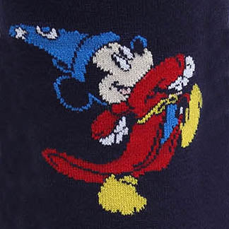 Disney Fantasia Mickey Mouse Navy Socks and Blue Lapel Pin Gift Set by Cufflinks.com
