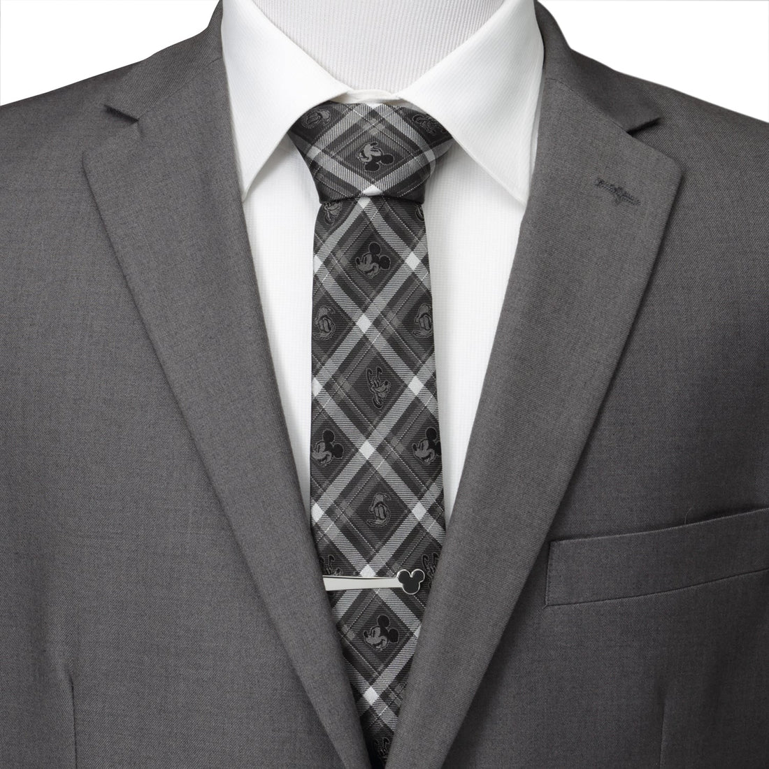 Disney Mickey and Friends Charcoal Plaid Men&