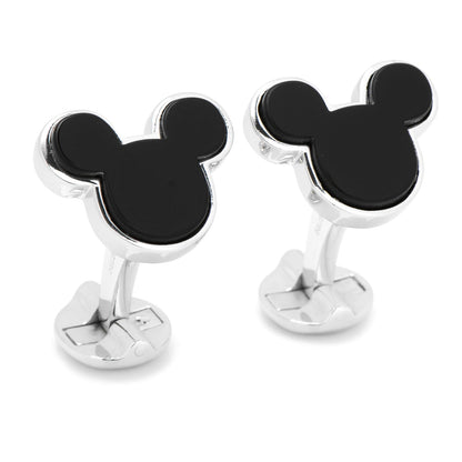 Disney Mickey Mouse Sterling Silver and Onyx Cufflinks by Cufflinks.com