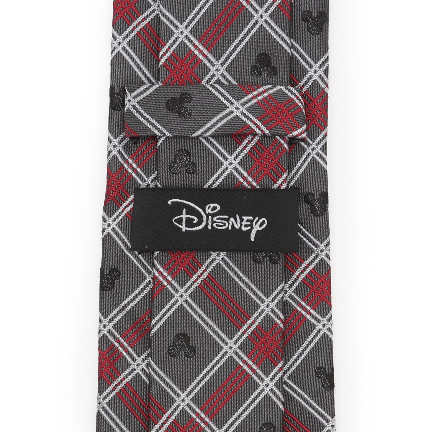 Disney Mickey Mouse Holiday Gray Plaid Silk Men&
