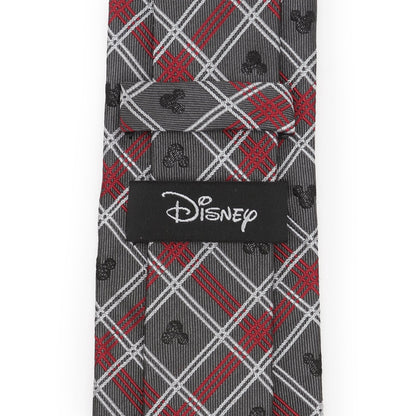 Disney Mickey Mouse Holiday Gray Plaid Silk Men&