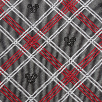 Disney Mickey Mouse Holiday Gray Plaid Silk Men&