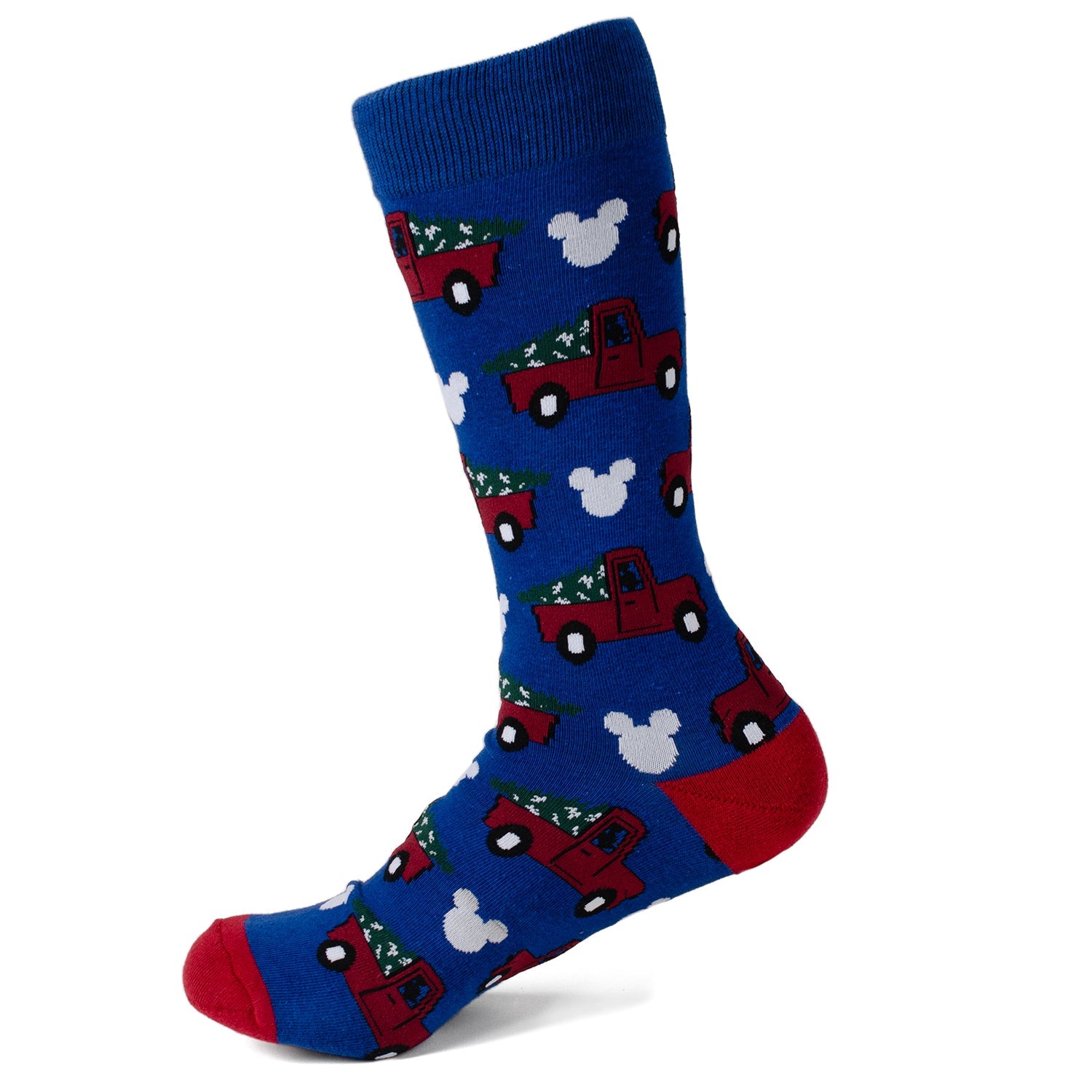 Disney Mickey Mouse Holiday Truck Navy Socks and Blue Lapel Pin Gift Set by Cufflinks.com