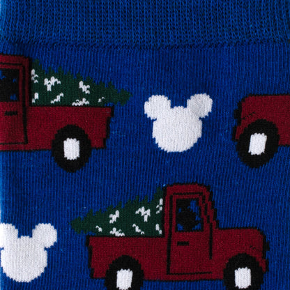 Disney Mickey Mouse Holiday Truck Navy Socks and Blue Lapel Pin Gift Set by Cufflinks.com