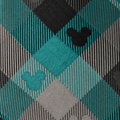 Disney Mickey Mouse Silhouette Teal Plaid Men&