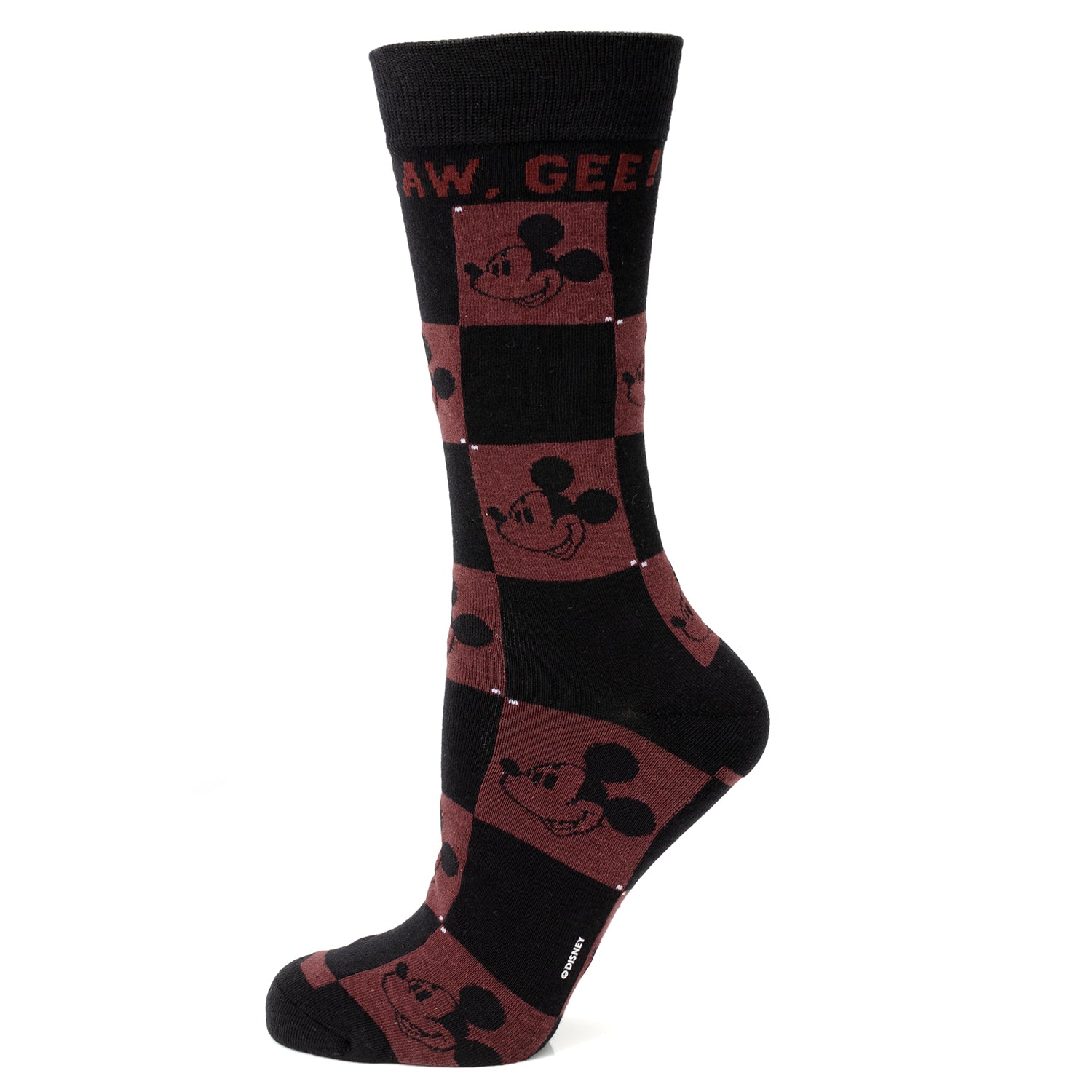 Disney Mickey Mouse Red Check Sock and Mickey Blue Lapel Pin Gift Set by Cufflinks.com