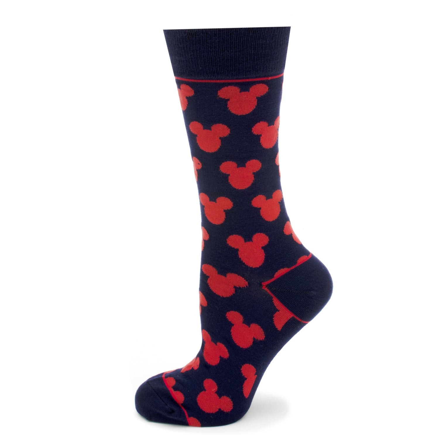 Disney Mickey Mouse Silhouette Blue Sock and Mickey Blue Lapel Pin Gift Set by Cufflinks.com