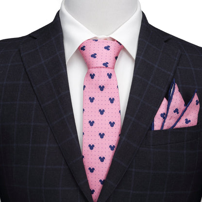 Disney Mickey Mouse Dot Pink Tie and Pocket Square Gift Set by Cufflinks.com