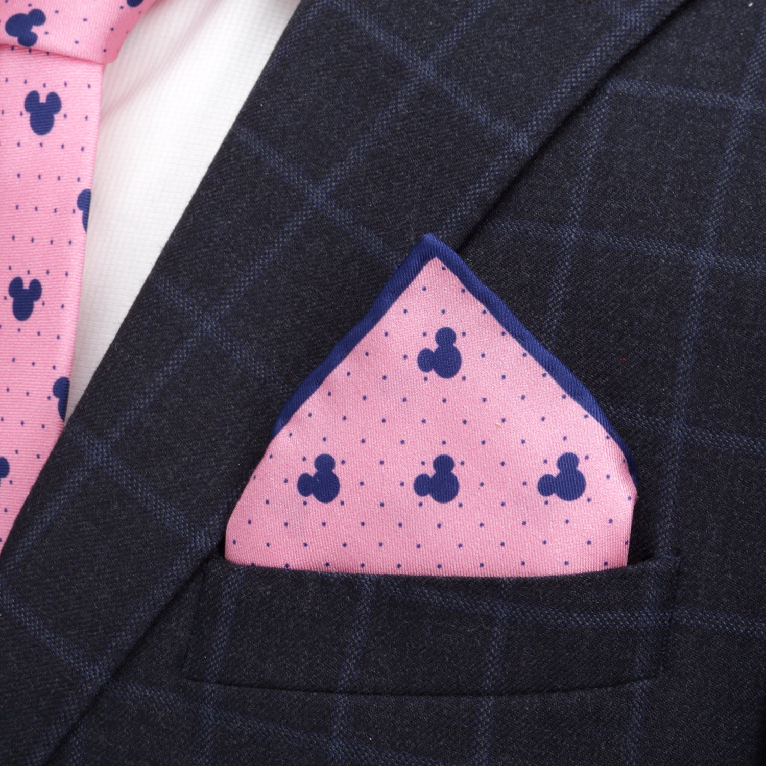 Disney Mickey Mouse Dot Pink Tie and Pocket Square Gift Set by Cufflinks.com
