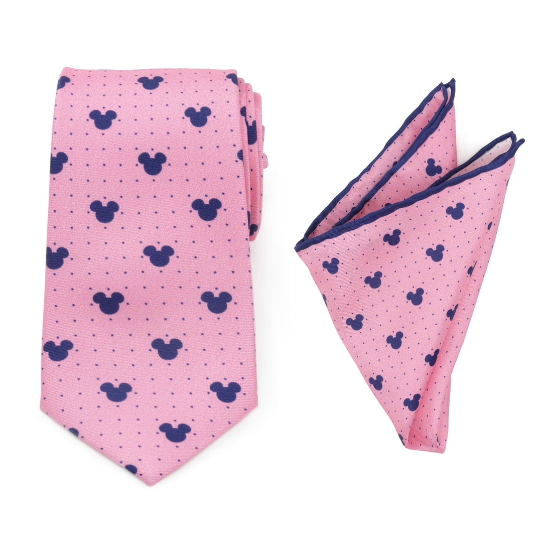 Disney Mickey Mouse Dot Pink Tie and Pocket Square Gift Set by Cufflinks.com
