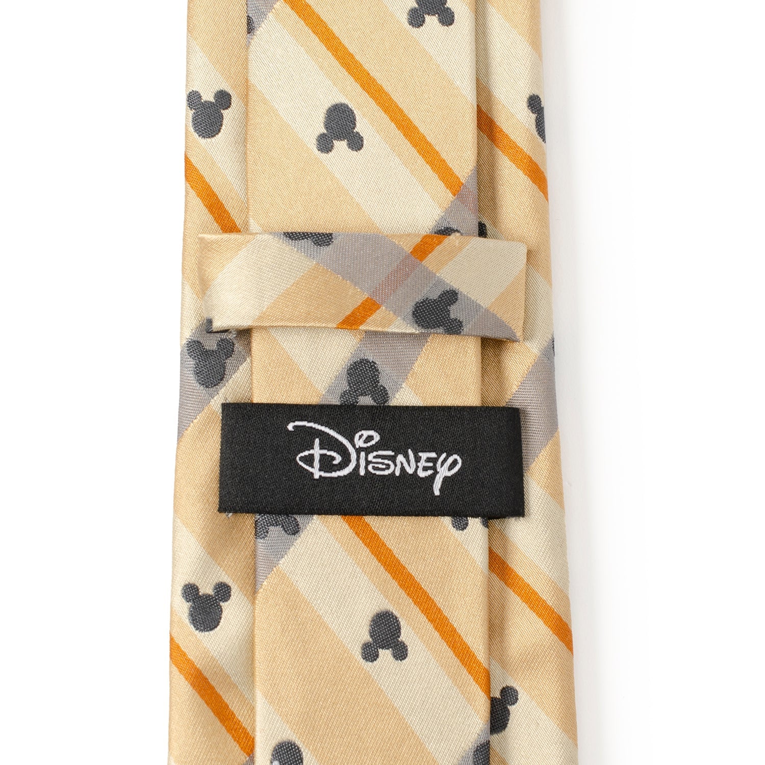 Disney Mickey Mouse Silhouette Tan Plaid Tie by Cufflinks.com