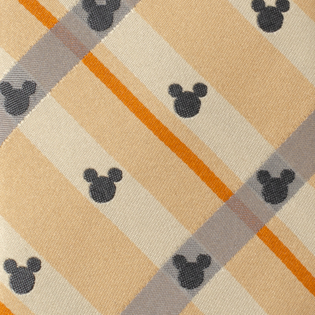 Disney Mickey Mouse Silhouette Tan Plaid Tie by Cufflinks.com