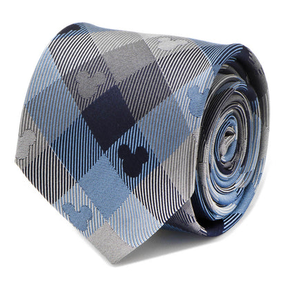 Disney Mickey Mouse Blue Plaid Mens Tie by Cufflinks.com