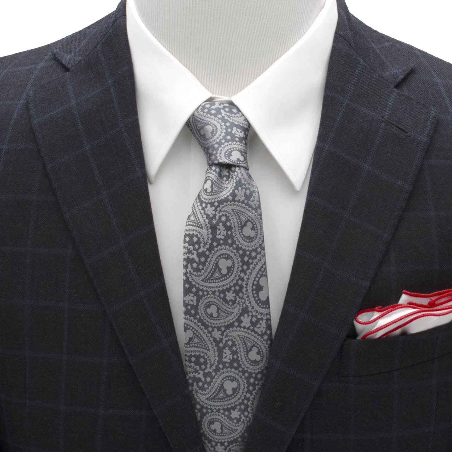 Disney Mickey Mouse Gray Paisley Mens Tie by Cufflinks.com
