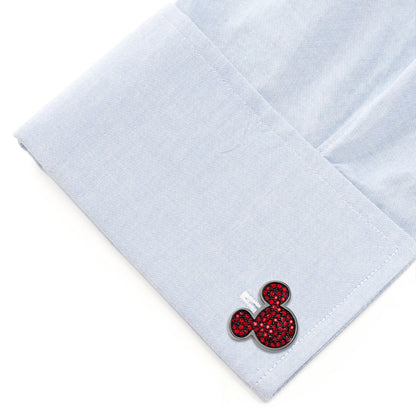 Disney Mickey Mouse Maroon Crystal Cufflinks by Cufflinks.com