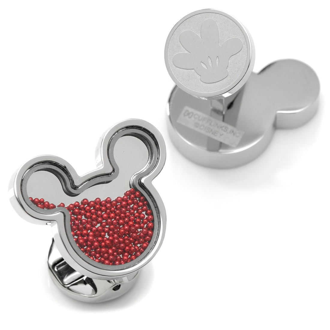 Disney Mickey Mouse Silhouette Red Caviar Bead Cufflinks by Cufflinks.com