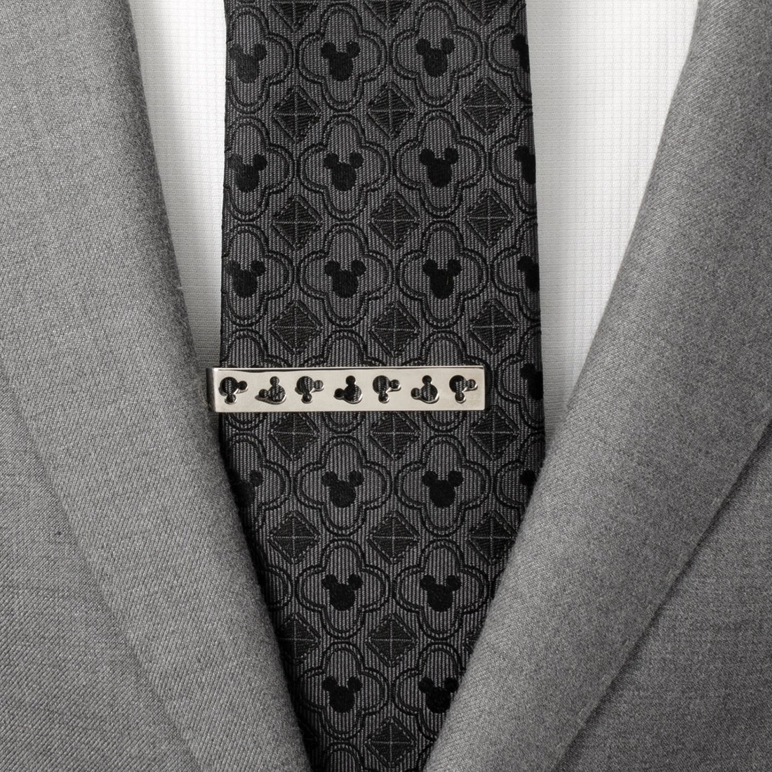 Disney Mickey Mouse Silhouette Cutout Silver Tie Bar by Cufflinks.com