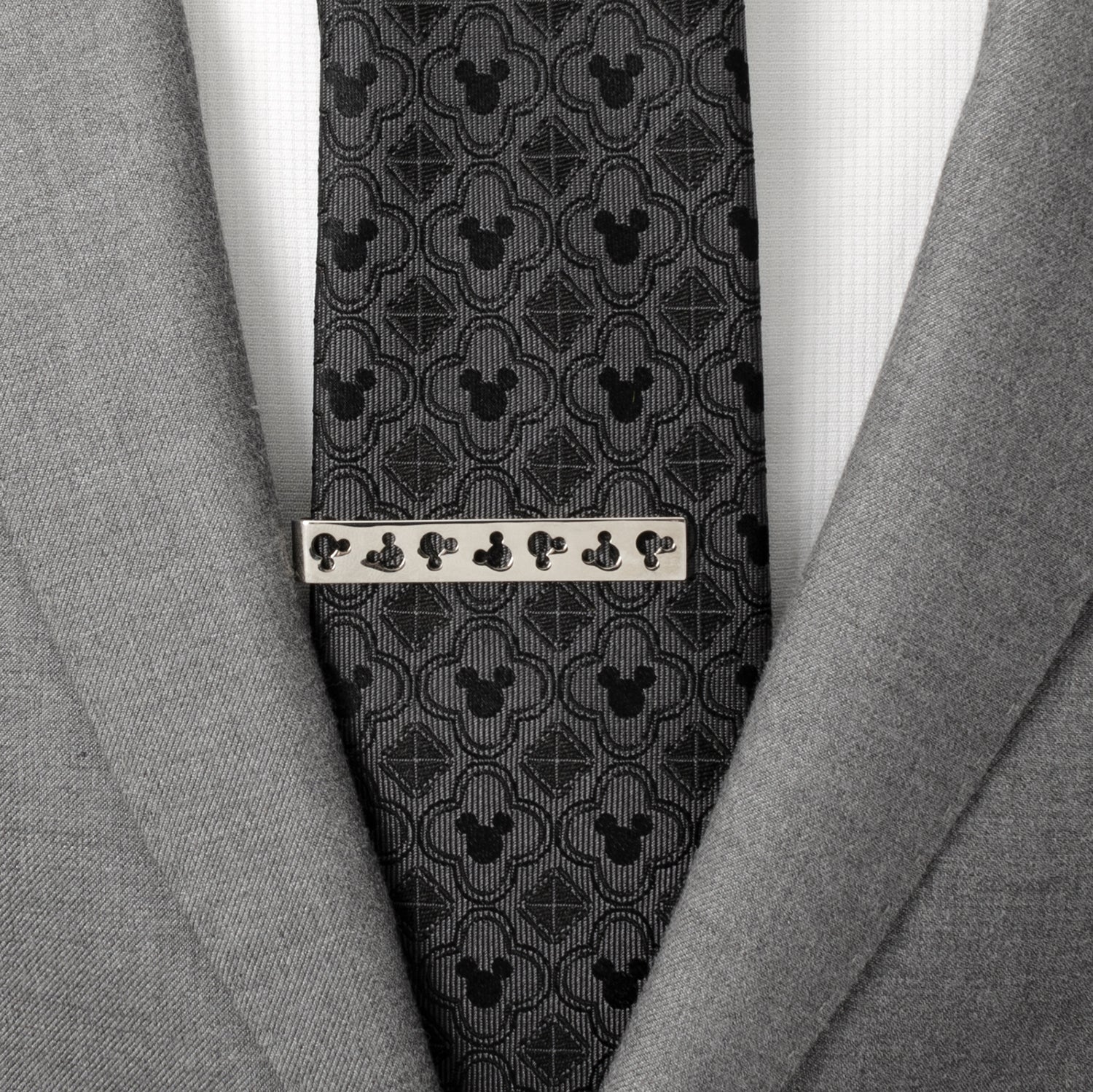 Disney Mickey Mouse Silhouette Cutout Silver Tie Bar by Cufflinks.com