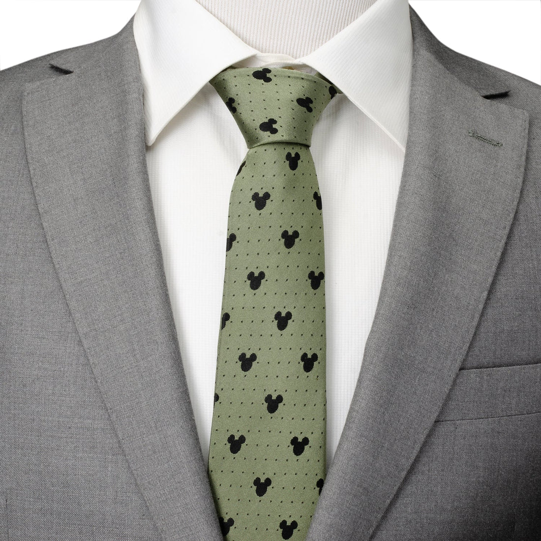 Disney Mickey Mouse Silhouette Dot Green Men&