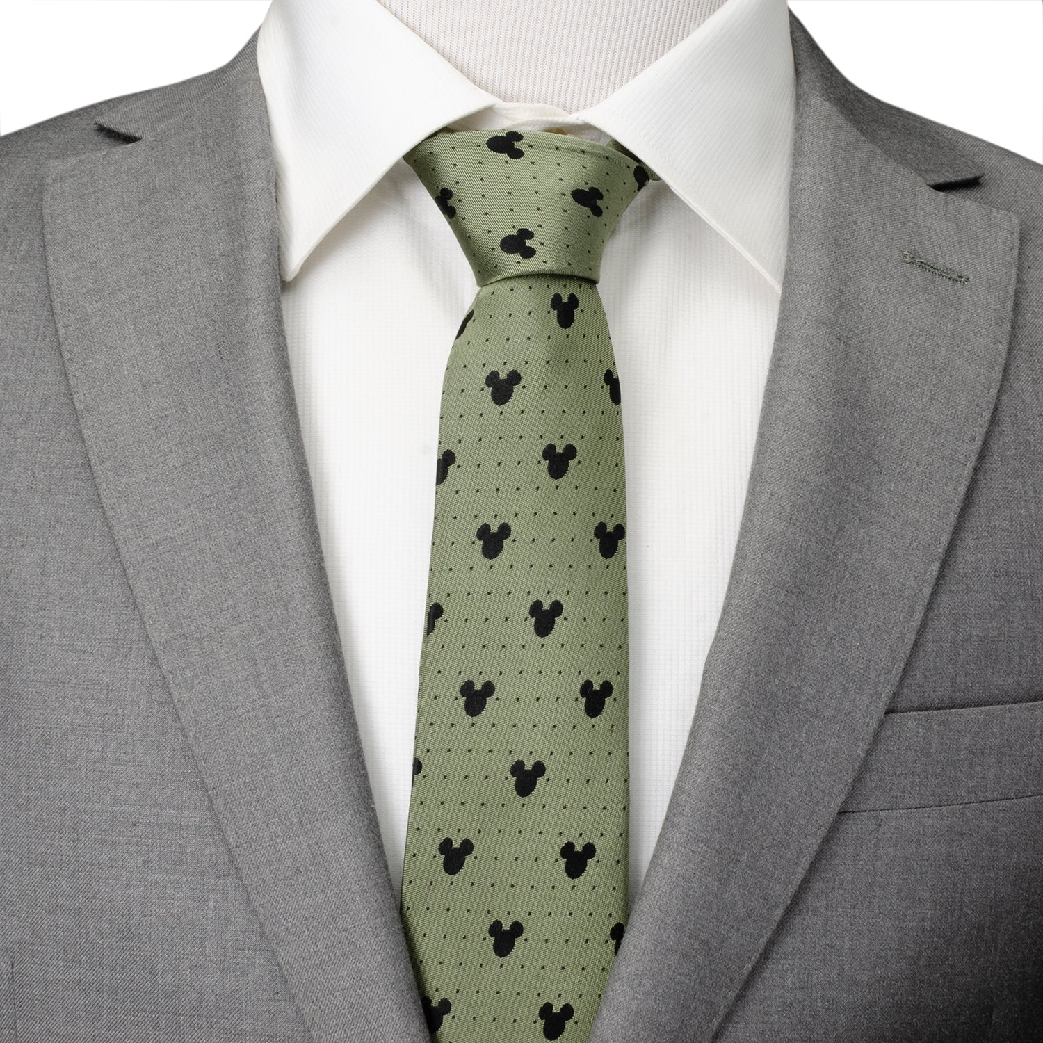 Disney Mickey Mouse Silhouette Dot Green Men&