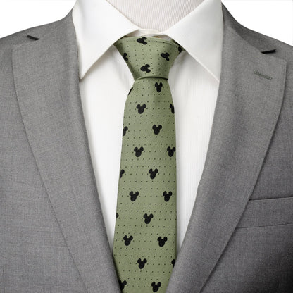 Disney Mickey Mouse Silhouette Dot Green Men&