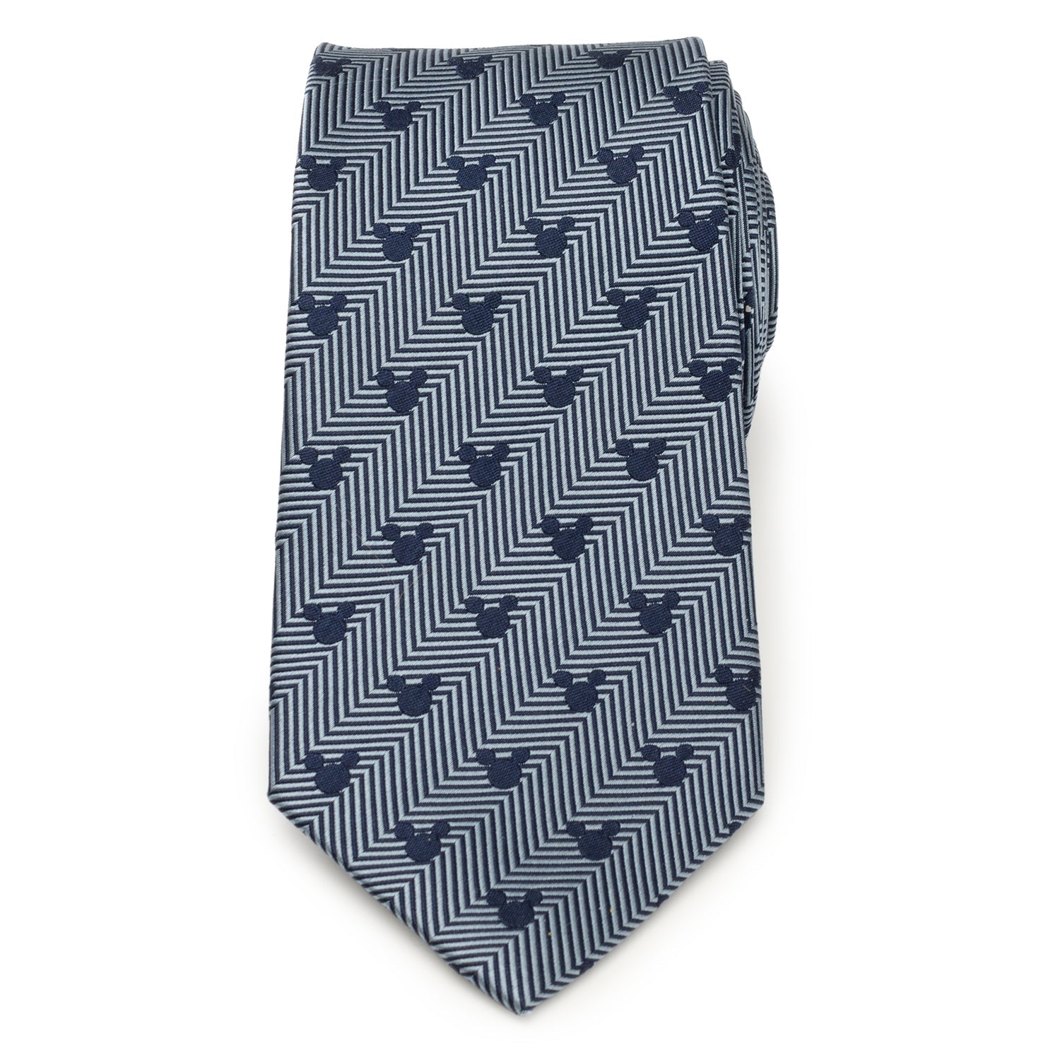 Disney Mickey Mouse Silhouette Blue Herringbone Men&