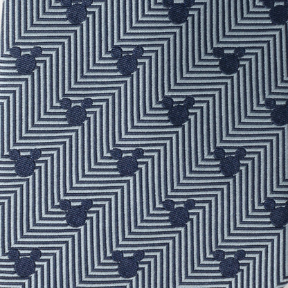 Disney Mickey Mouse Silhouette Blue Herringbone Men&